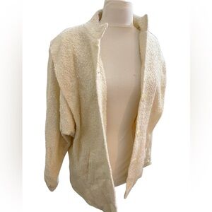 Vintage Womens Jacket Coat Blazer by MJ Seattle 1980s Off White Coat Jacket